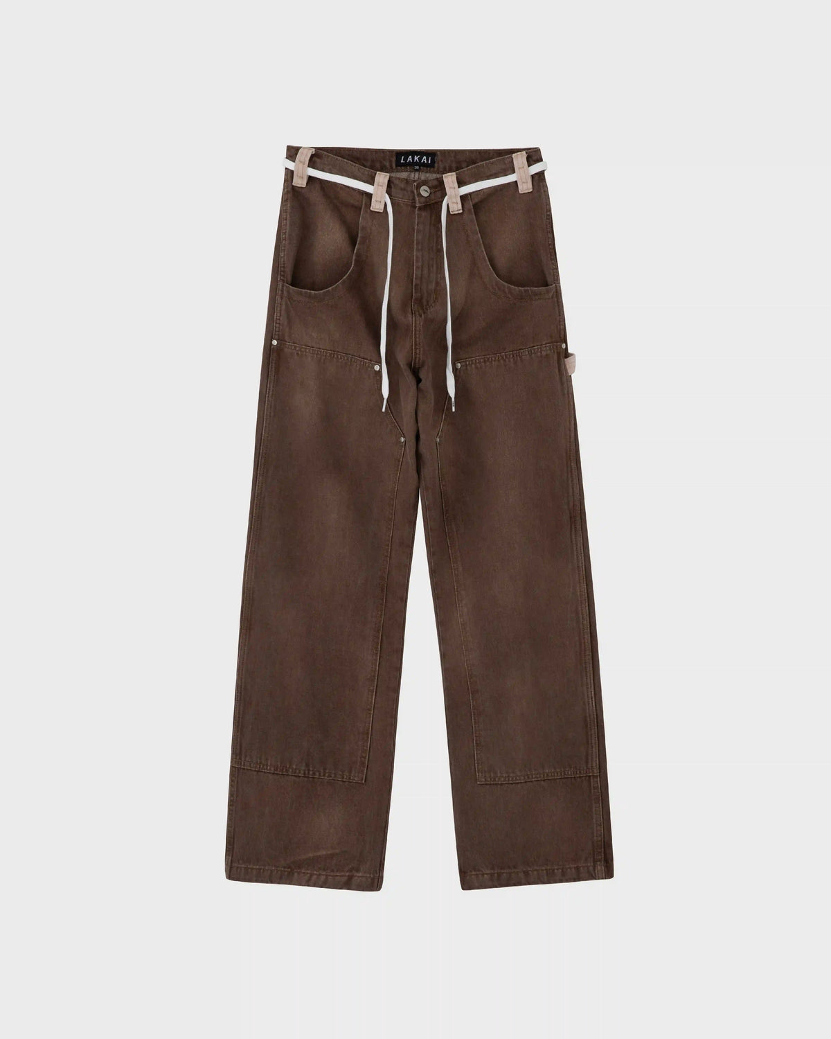 Wide-Leg Double Knee Pant - Washed Brown