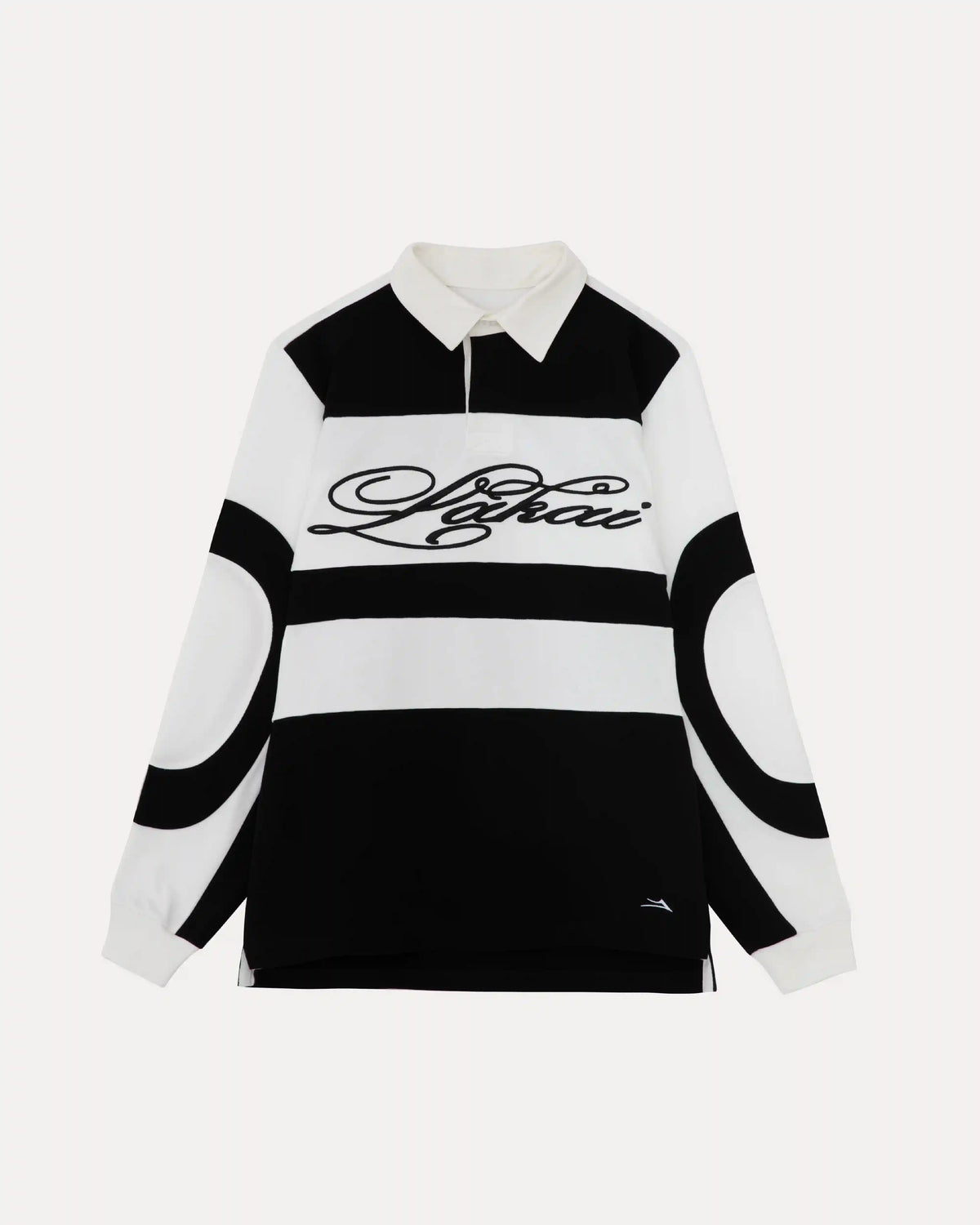 Vintage-Inspired Rugby Jersey - Black/White
