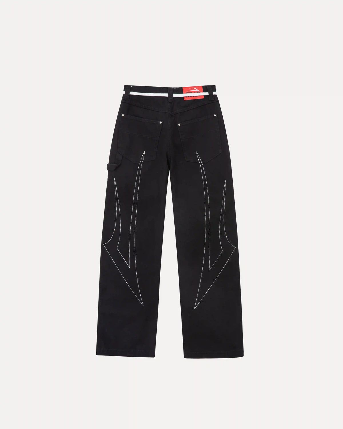 Wide-Leg Double Knee Pant - Black
