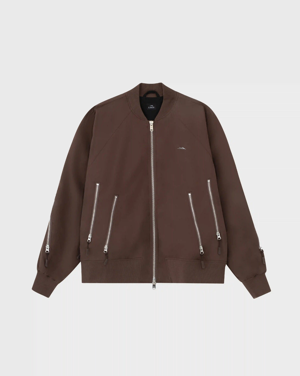 Slashed Zip Bomber Jacket - Brown