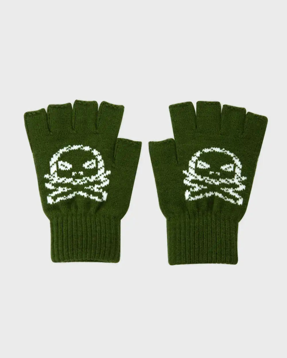 Fingerless Jacquard Gloves - Cypress