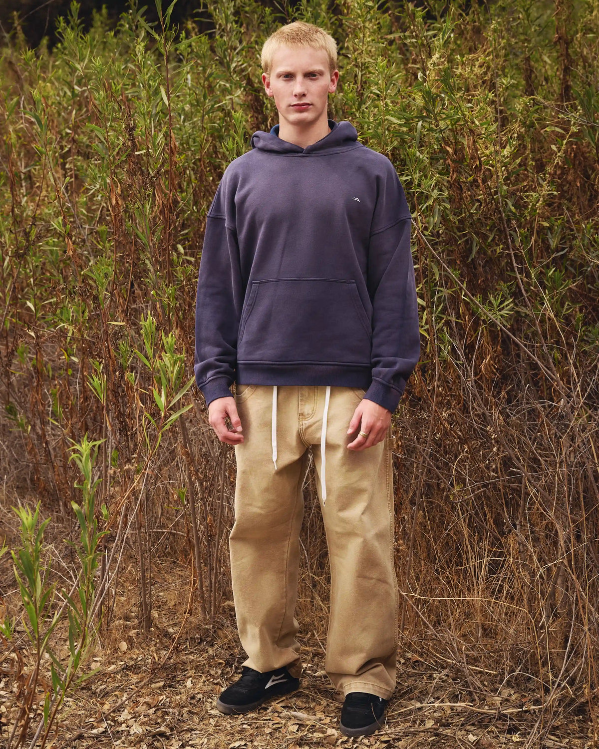 Faded Wide Leg Carpenter Pant - Khaki