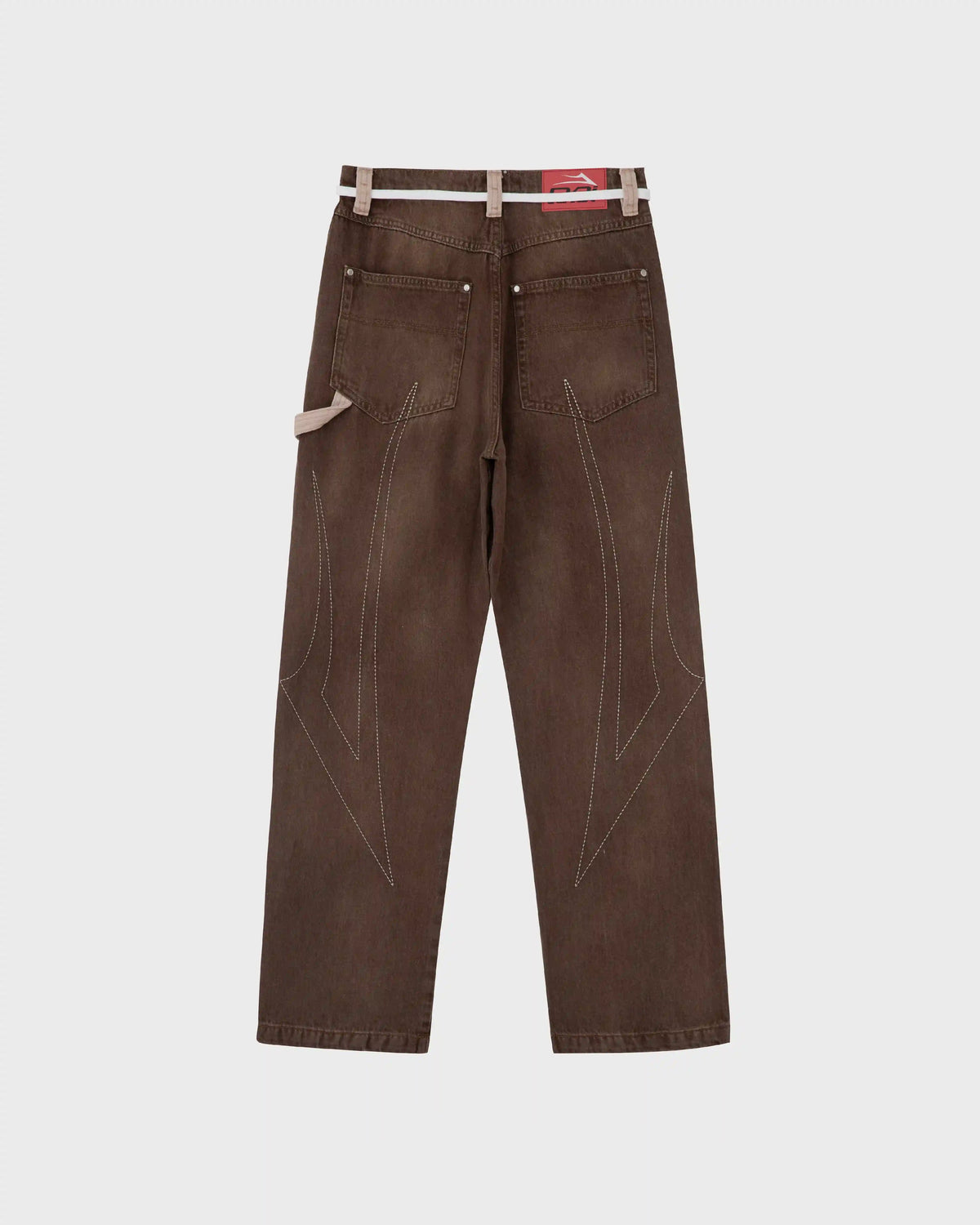 Wide-Leg Double Knee Pant - Washed Brown
