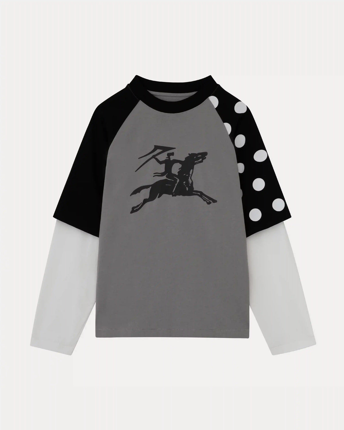 Double Layer Raglan Longsleeve - Black/Grey/White