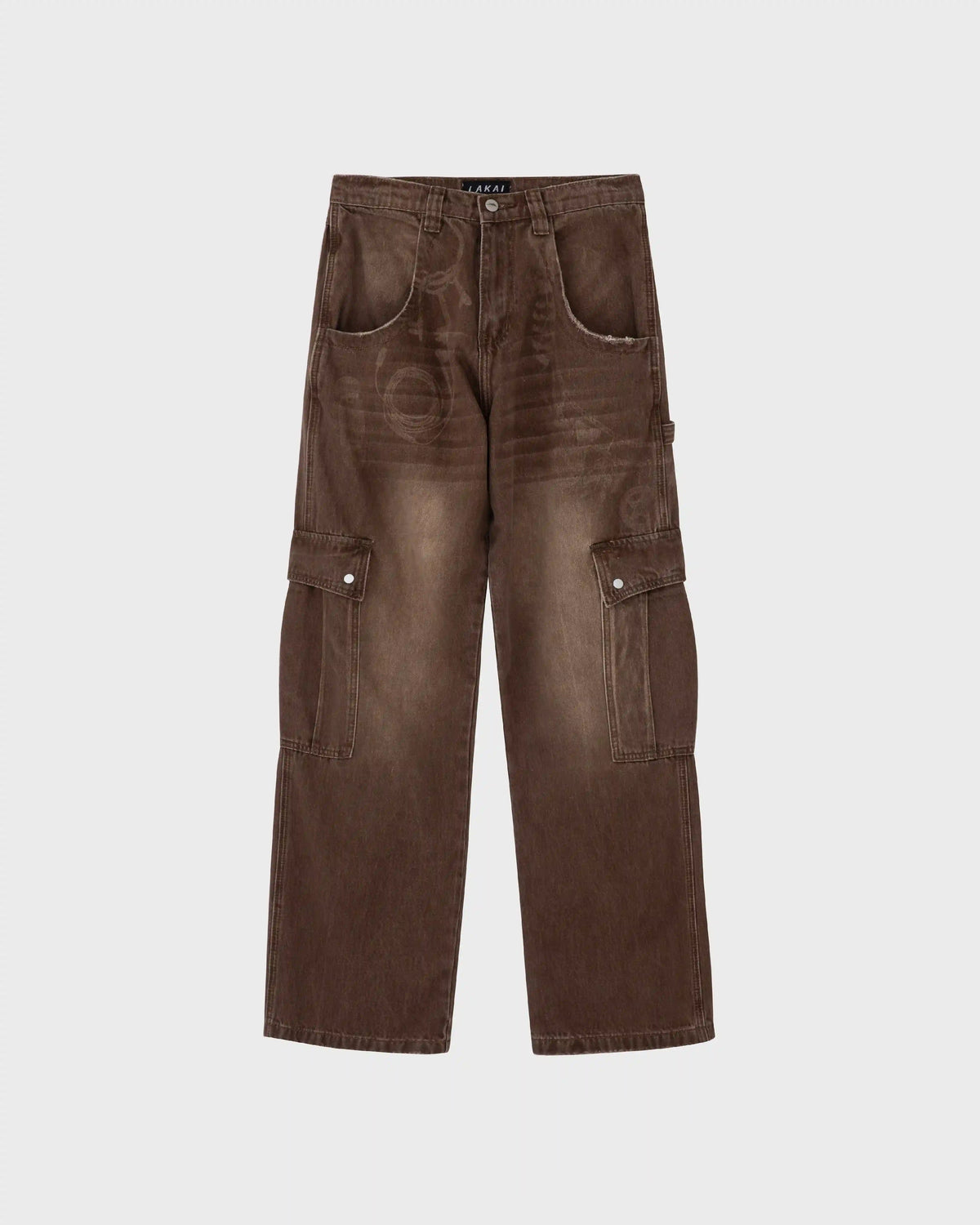 Wide-Leg 'Ghost' Cargo Pants - Brown