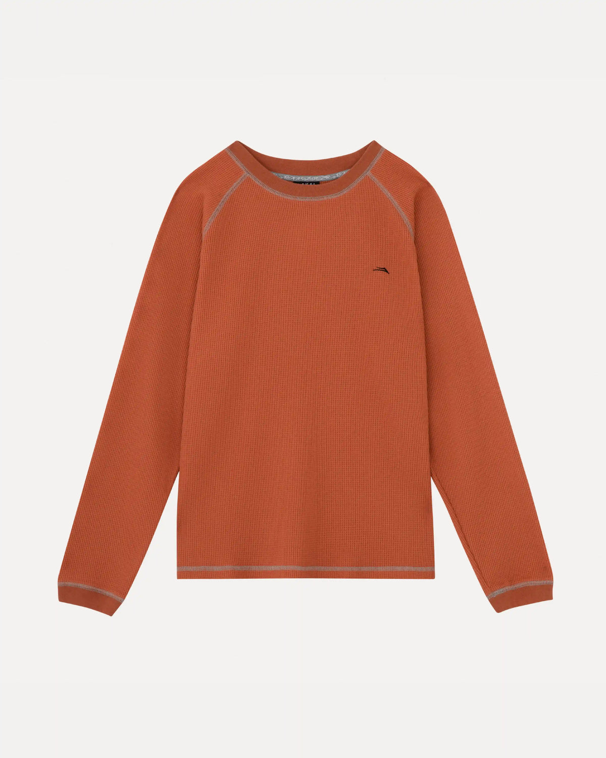 Longsleeve Raglan Waffle Shirt - Burnt Orange