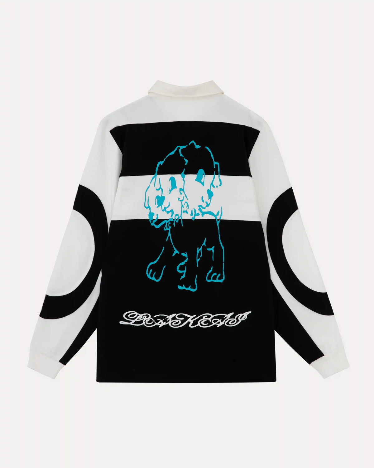 Vintage-Inspired Rugby Jersey - Black/White