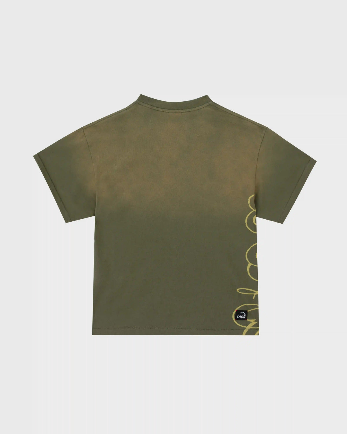 Boxy Tee Signature Print - Sunfaded Green