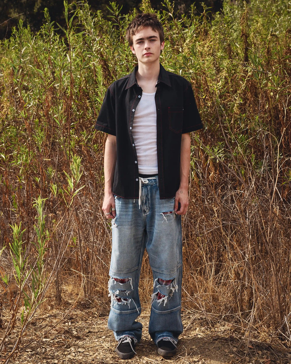 Distressed Double Knee Denims