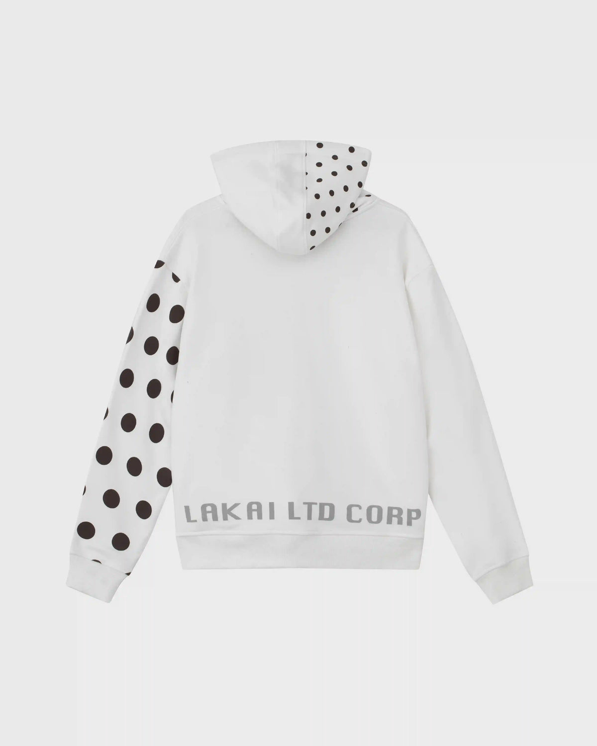 Polka Zip Up Hoodie - White