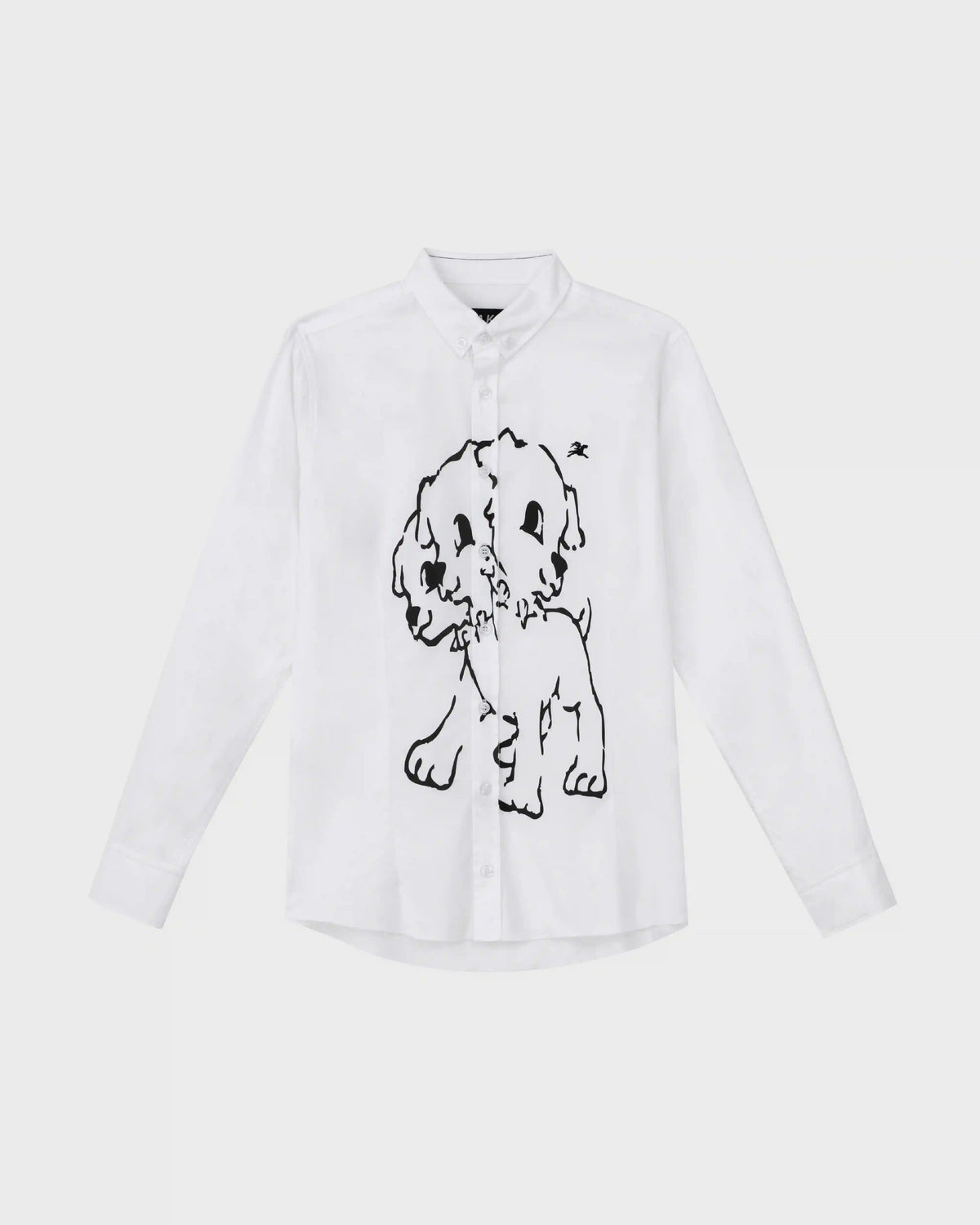 Asymmetrical Placket Cerberus Dress Shirt - White