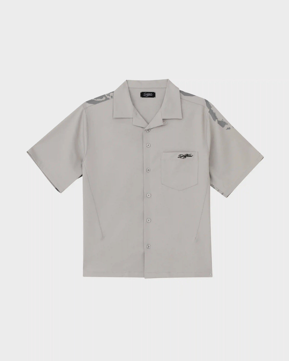 Camp Collar Button Up Shirt - Cool Grey